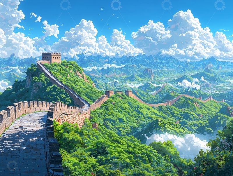 高清大图下载【趣麦麦图】万里长城壮丽景色