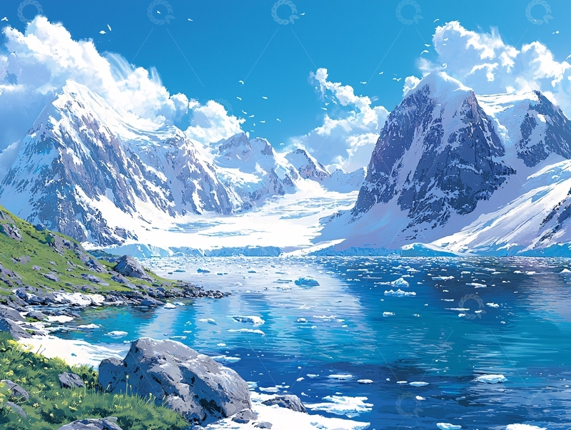 高清大图下载【趣麦麦图】冰川湖泊雪山风景