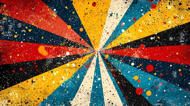 高清大图下载【趣麦麦图】复古放射状彩色条纹背景