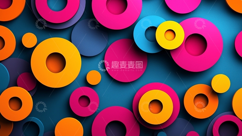 高清大图下载【趣麦麦图】彩色圆环背景