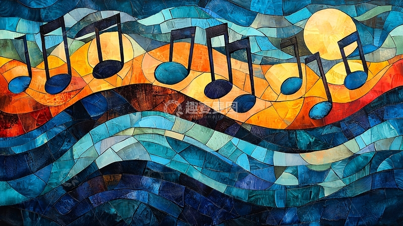 高清大图下载【趣麦麦图】抽象音乐旋律