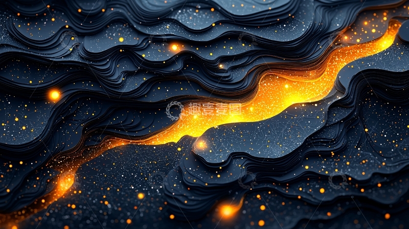 高清大图下载【趣麦麦图】抽象暗黑系岩浆地貌