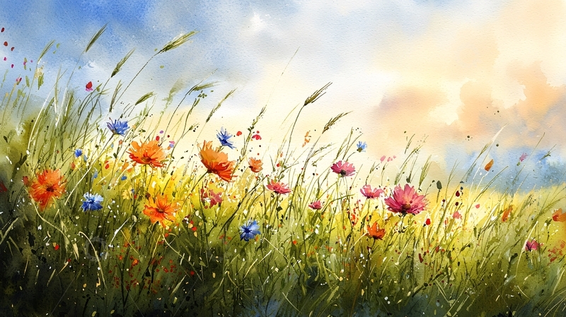 高清大图下载【趣麦麦图】水彩花田