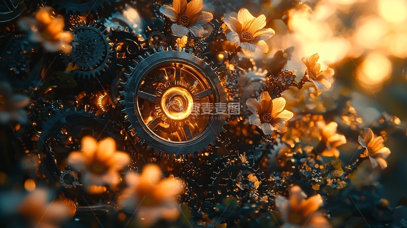 高清大图下载【趣麦麦图】机械花朵