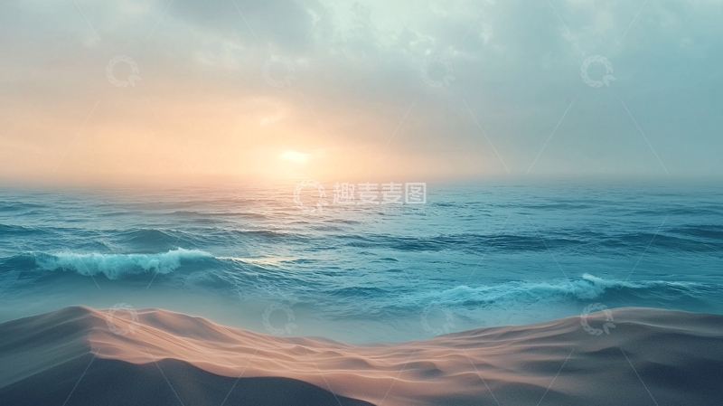 高清大图下载【趣麦麦图】日落海滩