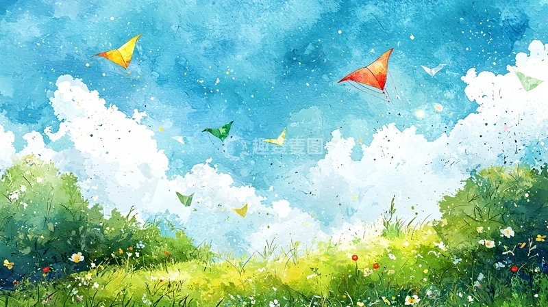 蓝天白云绿草地10