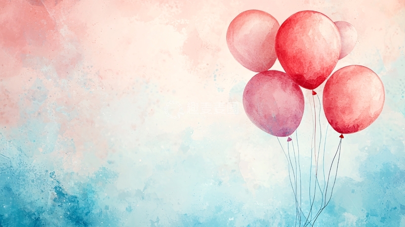 高清大图下载【趣麦麦图】水彩气球