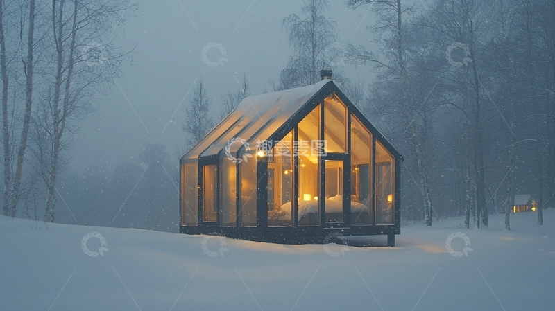 高清大图下载【趣麦麦图】极简玻璃小屋