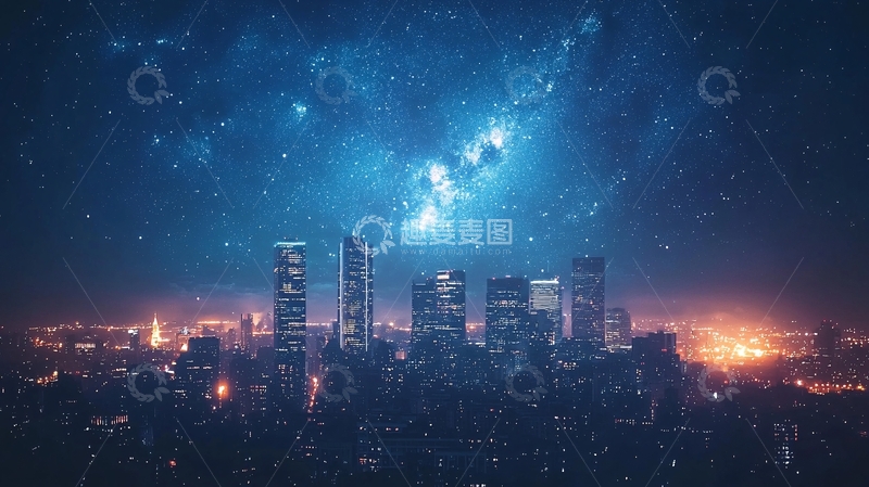 高清大图下载【趣麦麦图】星空下的城市夜景22