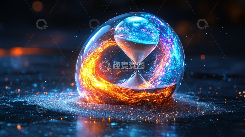 高清大图下载【趣麦麦图】冰火沙漏球体