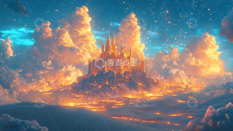 高清大图下载【趣麦麦图】云端城堡