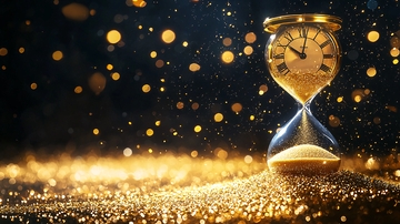 时间流逝的金色沙漏