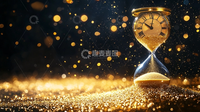 高清大图下载【趣麦麦图】时间流逝的金色沙漏
