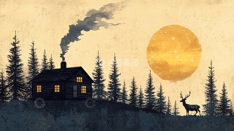 高清大图下载【趣麦麦图】森林小屋