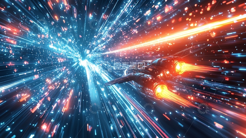 高清大图下载【趣麦麦图】宇宙飞船超光速飞行