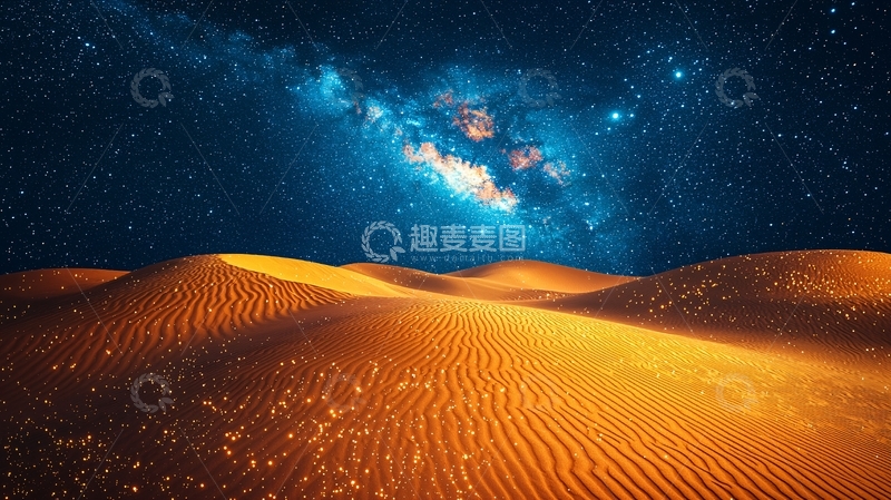 高清大图下载【趣麦麦图】沙漠星空