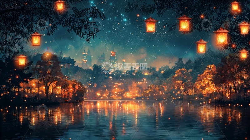 高清大图下载【趣麦麦图】梦幻星空夜景