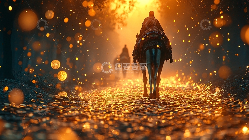 高清大图下载【趣麦麦图】骑马人走向光明