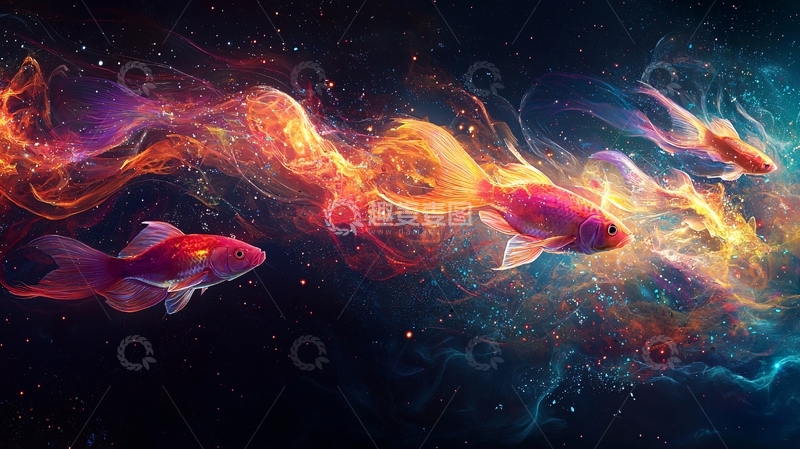 高清大图下载【趣麦麦图】燃烧的鱼