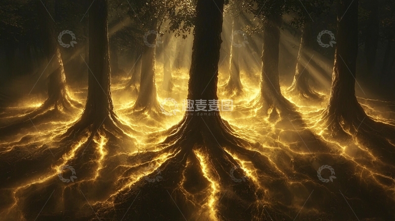 高清大图下载【趣麦麦图】黑暗森林光之根系