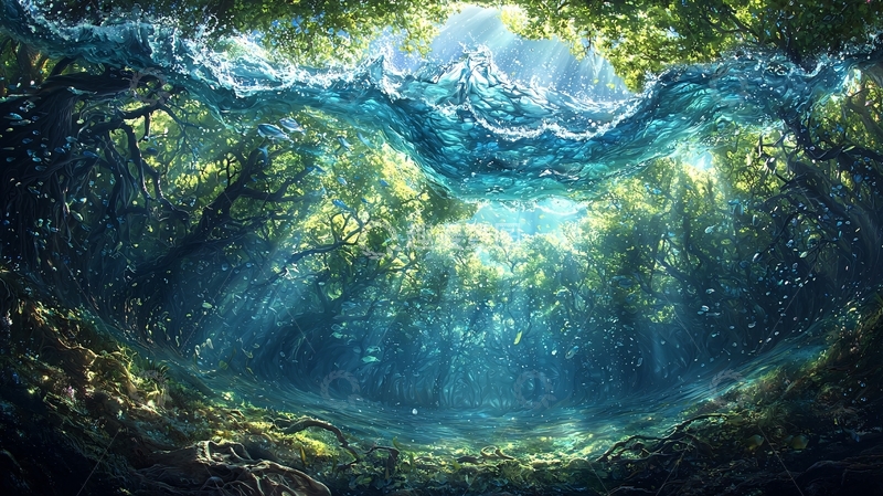 高清大图下载【趣麦麦图】森林倒影