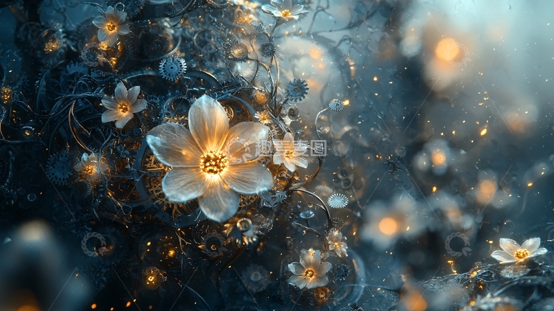 高清大图下载【趣麦麦图】梦幻发光花朵