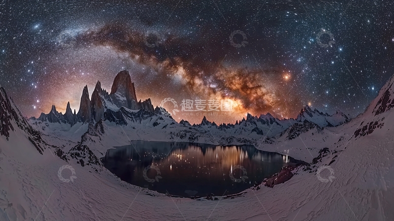 高清大图下载【趣麦麦图】星空下的雪山湖泊80