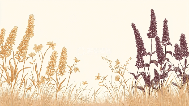 高清大图下载【趣麦麦图】手绘花卉边框