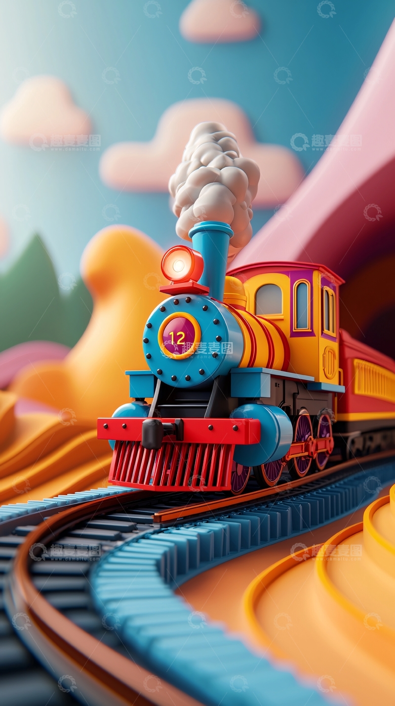 高清大图下载【趣麦麦图】卡通火车