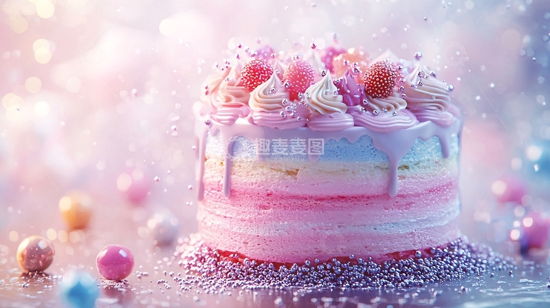 高清大图下载【趣麦麦图】梦幻粉色蛋糕