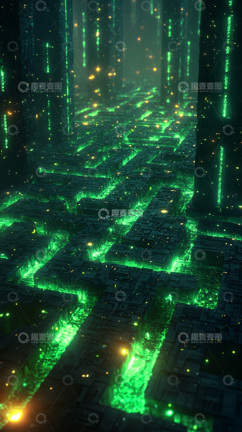 高清大图下载【趣麦麦图】绿色科技感未来城市