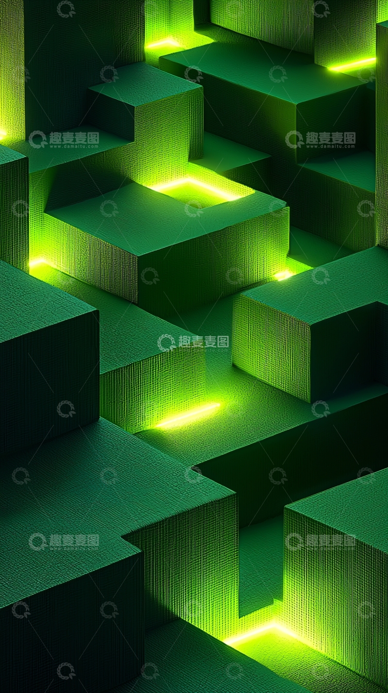 高清大图下载【趣麦麦图】绿色方块