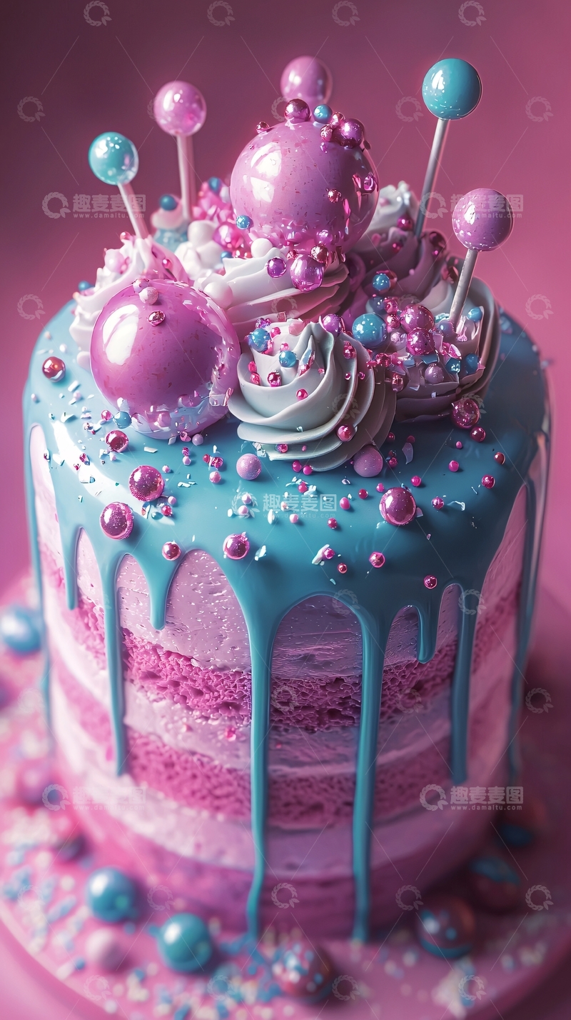 高清大图下载【趣麦麦图】粉色梦幻蛋糕
