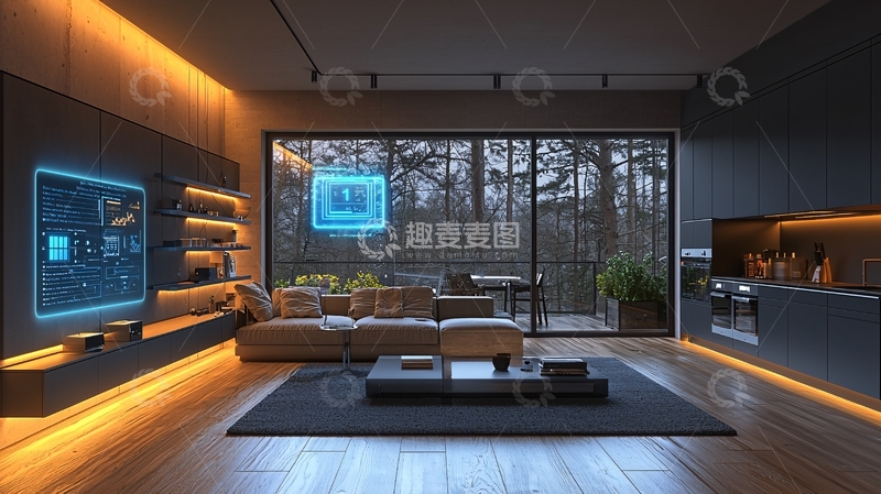 高清大图下载【趣麦麦图】智能家居客厅