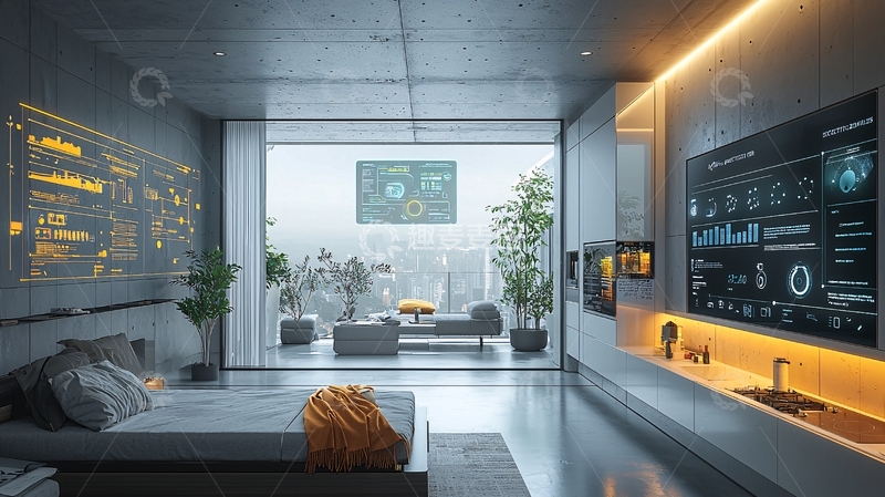 高清大图下载【趣麦麦图】智能家居卧室