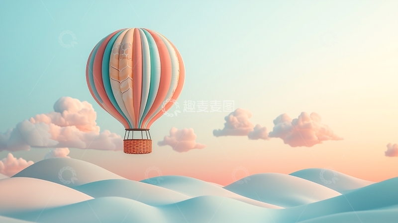 高清大图下载【趣麦麦图】彩色热气球