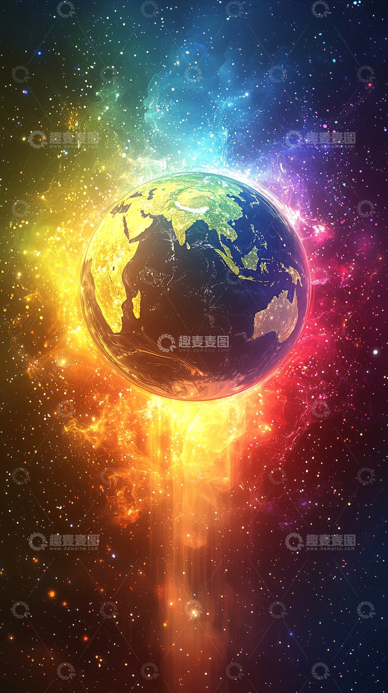 高清大图下载【趣麦麦图】彩色星球