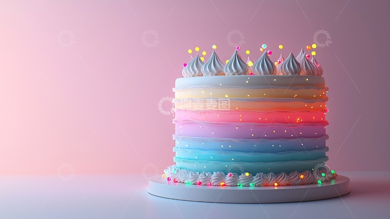 高清大图下载【趣麦麦图】彩虹蛋糕
