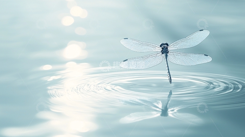 高清大图下载【趣麦麦图】蜻蜓点水