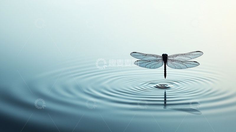 高清大图下载【趣麦麦图】蜻蜓点水