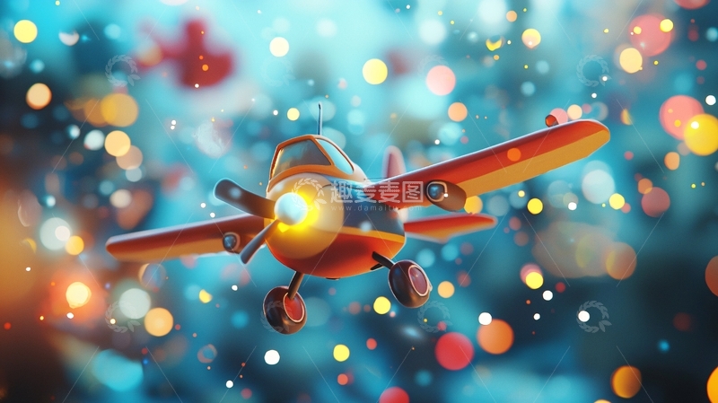 高清大图下载【趣麦麦图】梦幻圣诞小飞机