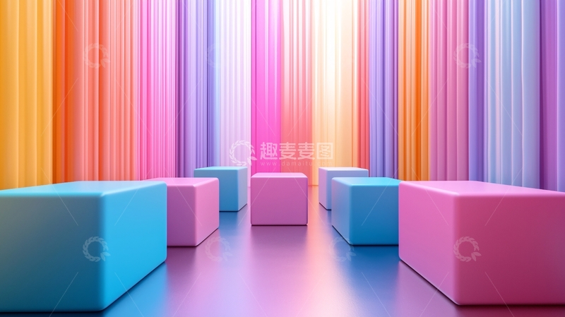 高清大图下载【趣麦麦图】彩色条纹背景