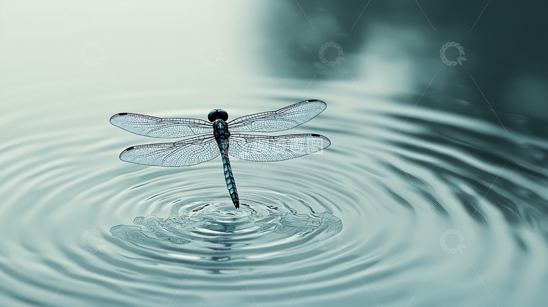 高清大图下载【趣麦麦图】蜻蜓点水