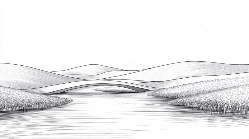 高清大图下载【趣麦麦图】黑白手绘风景画