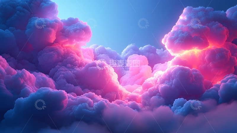 高清大图下载【趣麦麦图】梦幻紫色粉色云彩