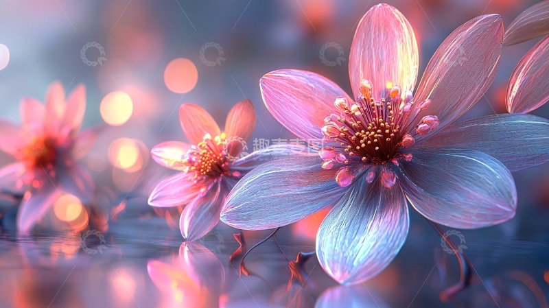 高清大图下载【趣麦麦图】梦幻粉色花朵5