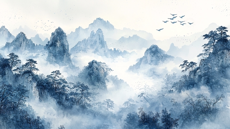 高清大图下载【趣麦麦图】水墨山水画1074