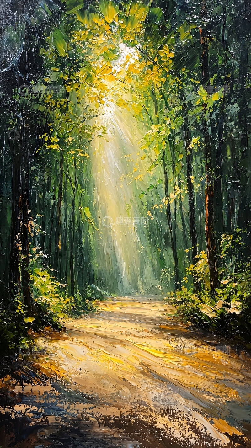 高清大图下载【趣麦麦图】森林小路阳光