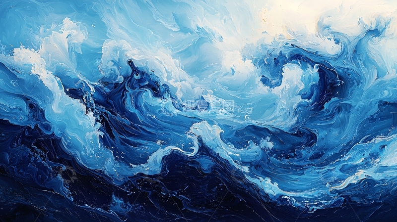 高清大图下载【趣麦麦图】抽象蓝色波浪