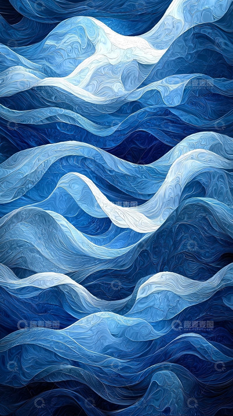 高清大图下载【趣麦麦图】抽象蓝色波浪